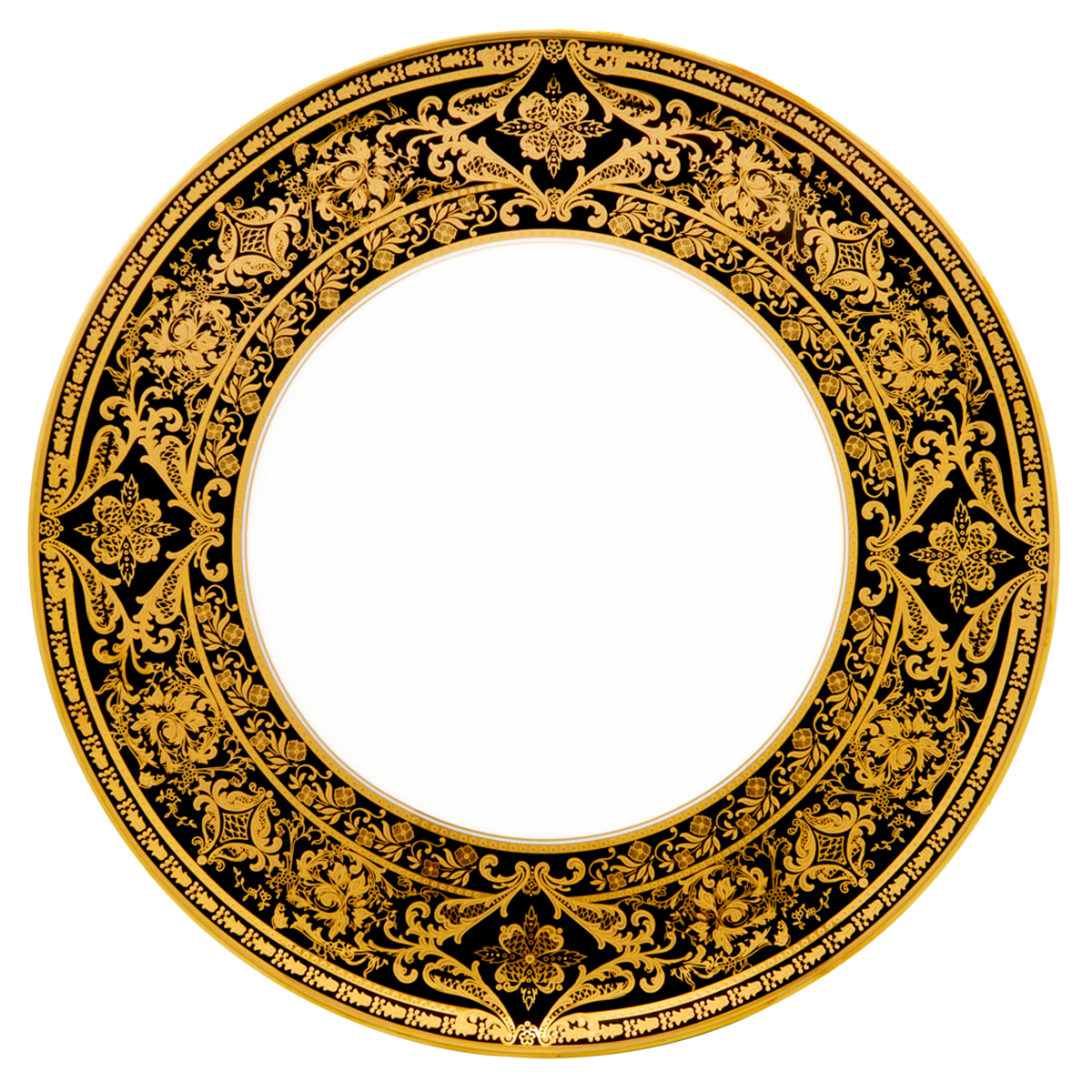 haviland-matignon-plat-tarte-noir-or-porcelaine image 1