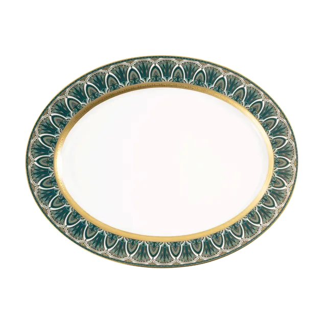 haviland-r-ves-du-nil-plat-ovale-porcelaine-vert-or image 1