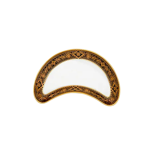 haviland-matignon-assiette-salade-demi-lune-noir-or-porcelaine image 1