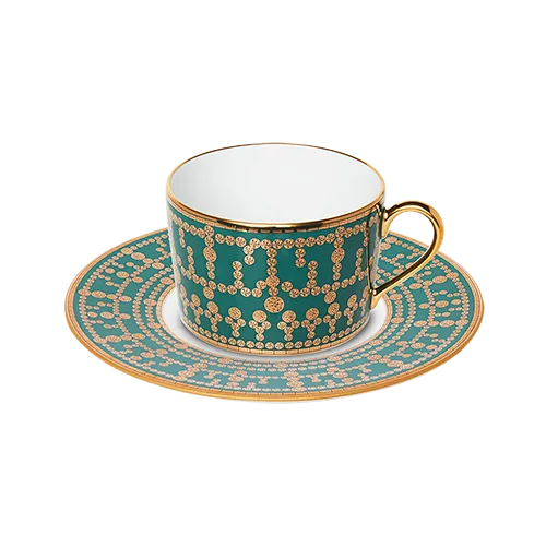 haviland-tiara-tasse-th-soucoupe-porcelaine-bleu-paon-or image 1