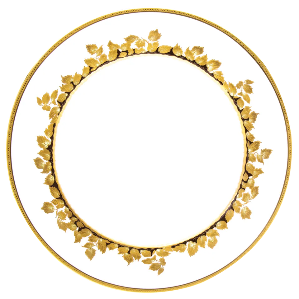 haviland-feuille-d-or-assiette-de-pr-sentation-porcelaine image 1