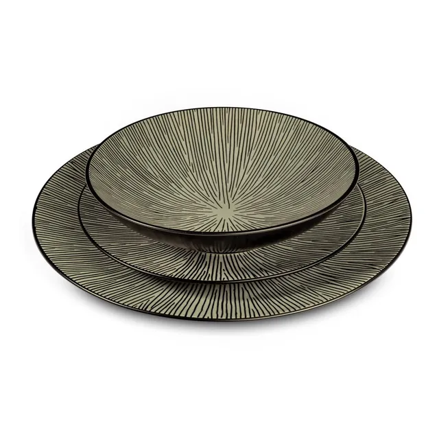 m-dard-de-noblat-stone-pop-service-18-assiettes-gr-s-gris-clair image 1