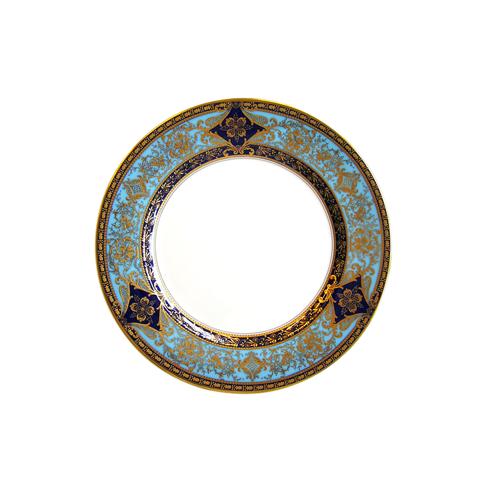 haviland-matignon-assiette-g-teau-bleu-de-four-or-porcelaine image 1