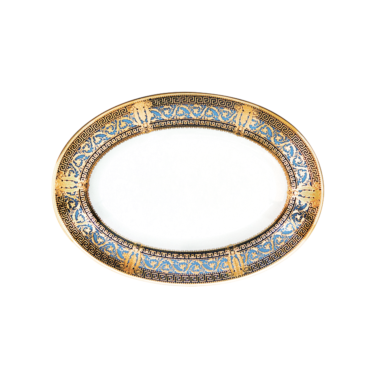 haviland-salon-murat-ravier-bleu-ciel-or-porcelaine image 1