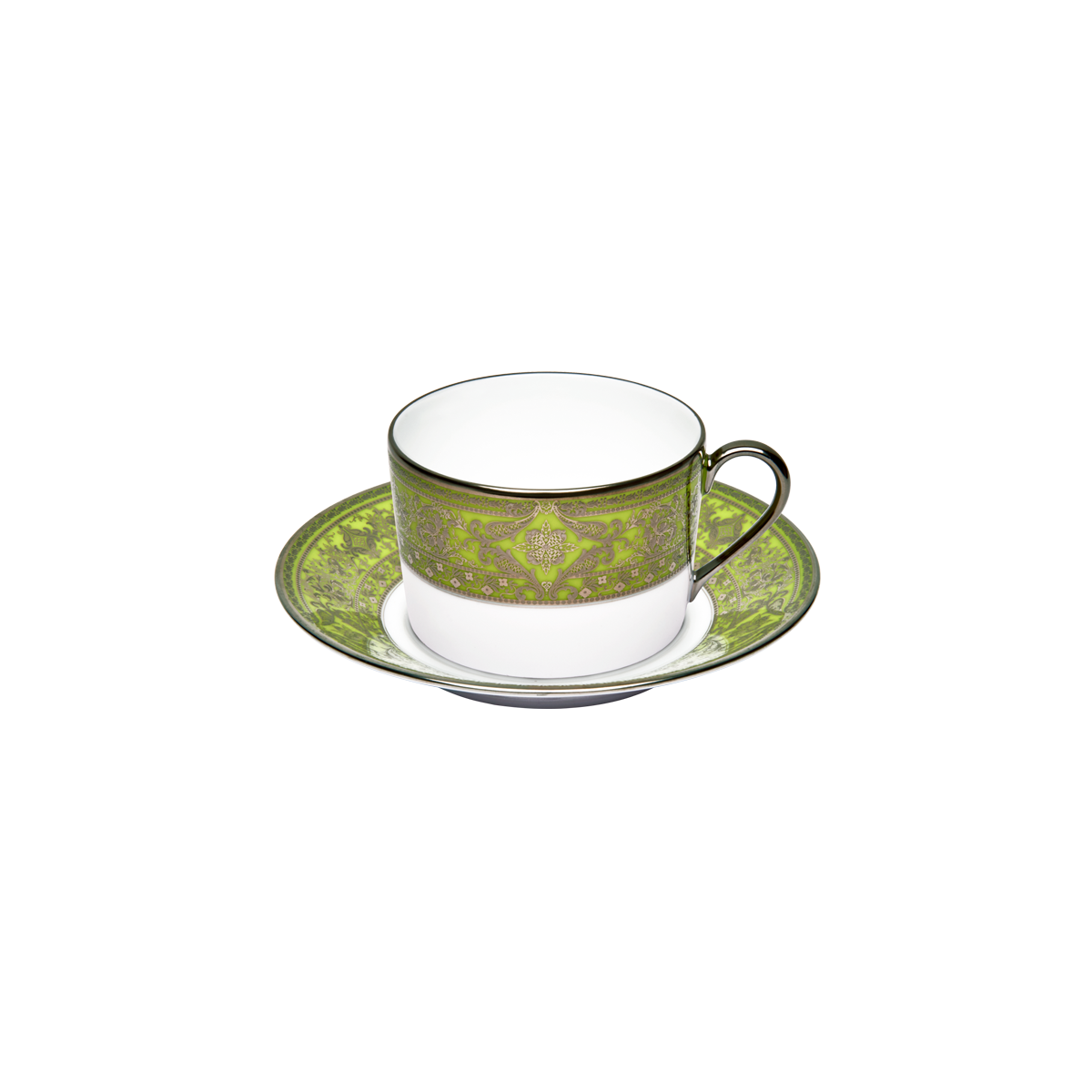 haviland-matignon-tasse-th-soucoupe-vert-pomme-platine image 1