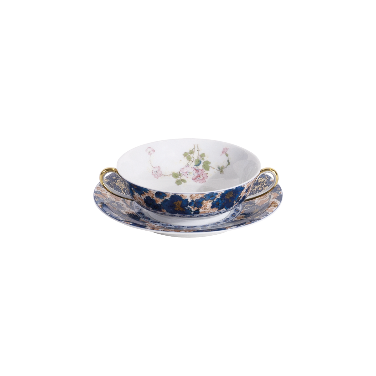haviland-dammouse-bol-bouillon-et-soucoupe-porcelaine image 1