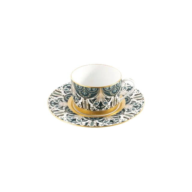 haviland-r-ves-du-nil-tasse-et-soucoupe-th-porcelaine-vert-or image 1