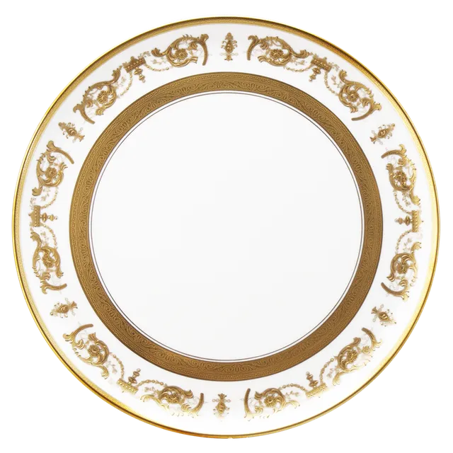 haviland-imp-rator-plat-tarte-blanc-or-porcelaine image 1