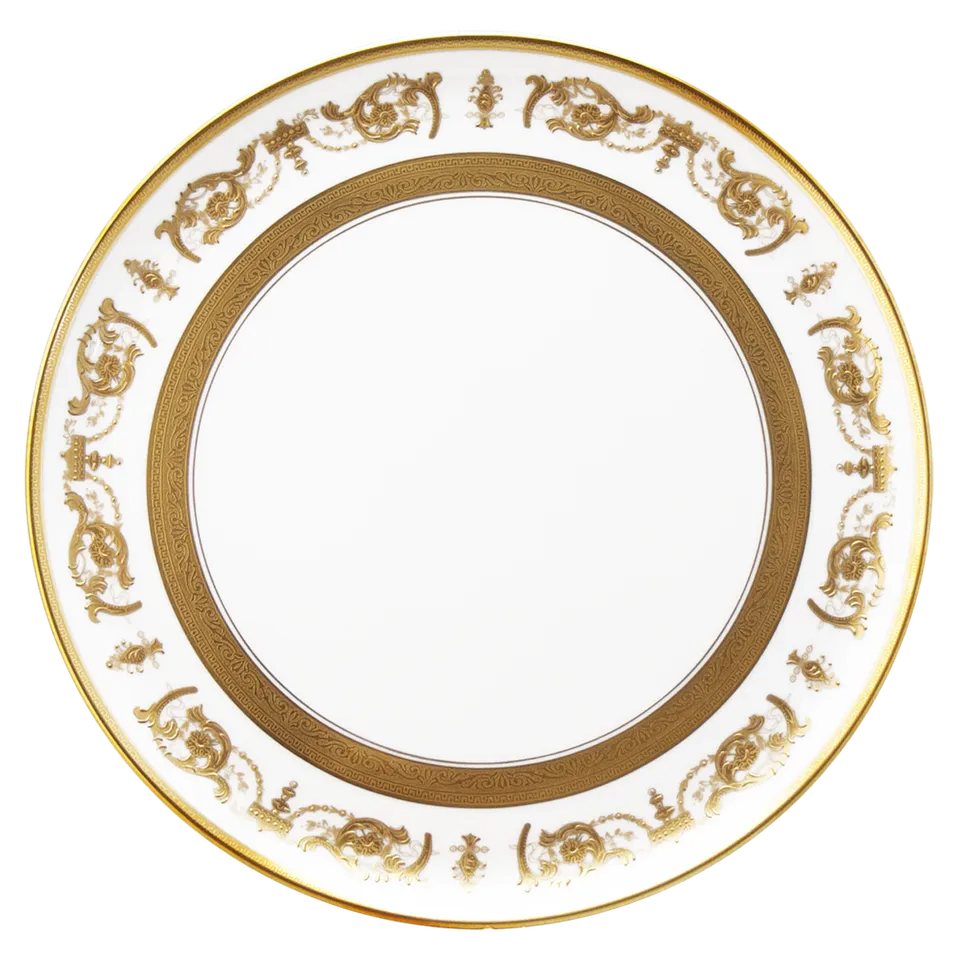 haviland-imp-rator-plat-tarte-blanc-or-porcelaine image 1